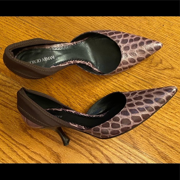 Giorgio Armani Croc Heels, Purple - Picture 1 of 5